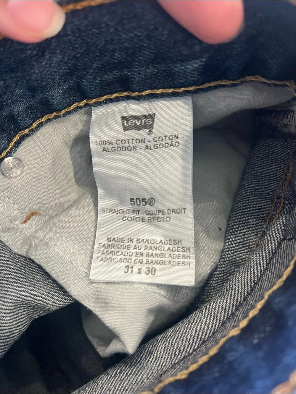 Levi's Men’s Blue Dark Wash Denim Jeans Straight Fit Mid Rise Streetwear 31/30